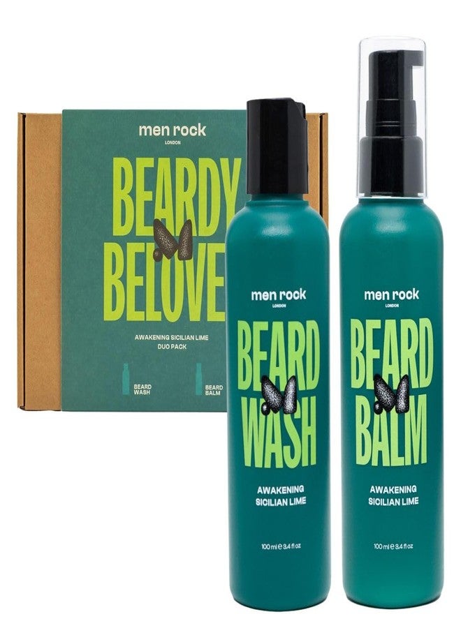 Men Rock Beardy Beloved Awakening Essential Beard Kit - Sicilian Lime - Beard Balm and Wash - Mens Face Care Kit - Skincare Products for Men - 2 Pc - Image 1
